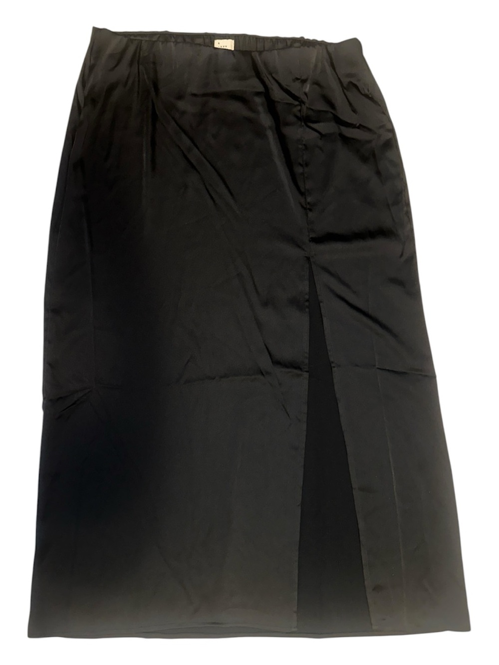 a new day Black Midi Skirt with Front Slit